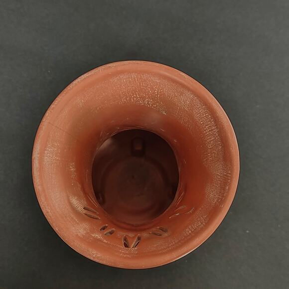 Vintage Retired Partylite Terra Cotta Tea Light Holder Sun Face/Burst PatioDecor - Picture 8 of 11